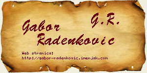 Gabor Radenković vizit kartica
